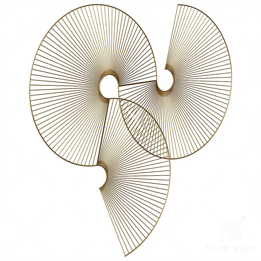 Wall decoration Venertia gold 63,5 x 61 cm